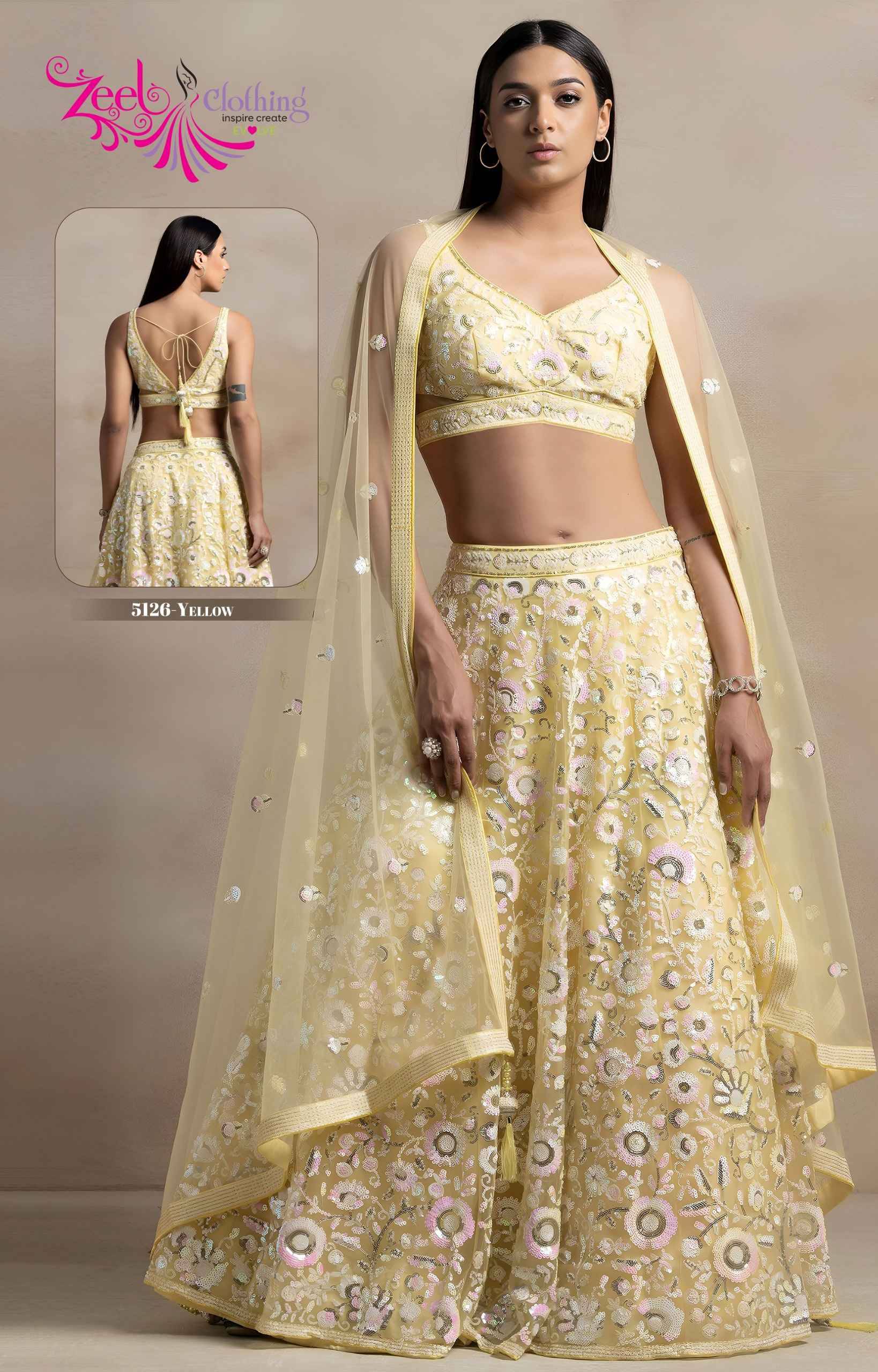 VOL-35 5126 Series By Zeel Clothing Designer Beautiful Collection Occasional Wear & Party Wear Soft Net Lehengas At Wholesale Price